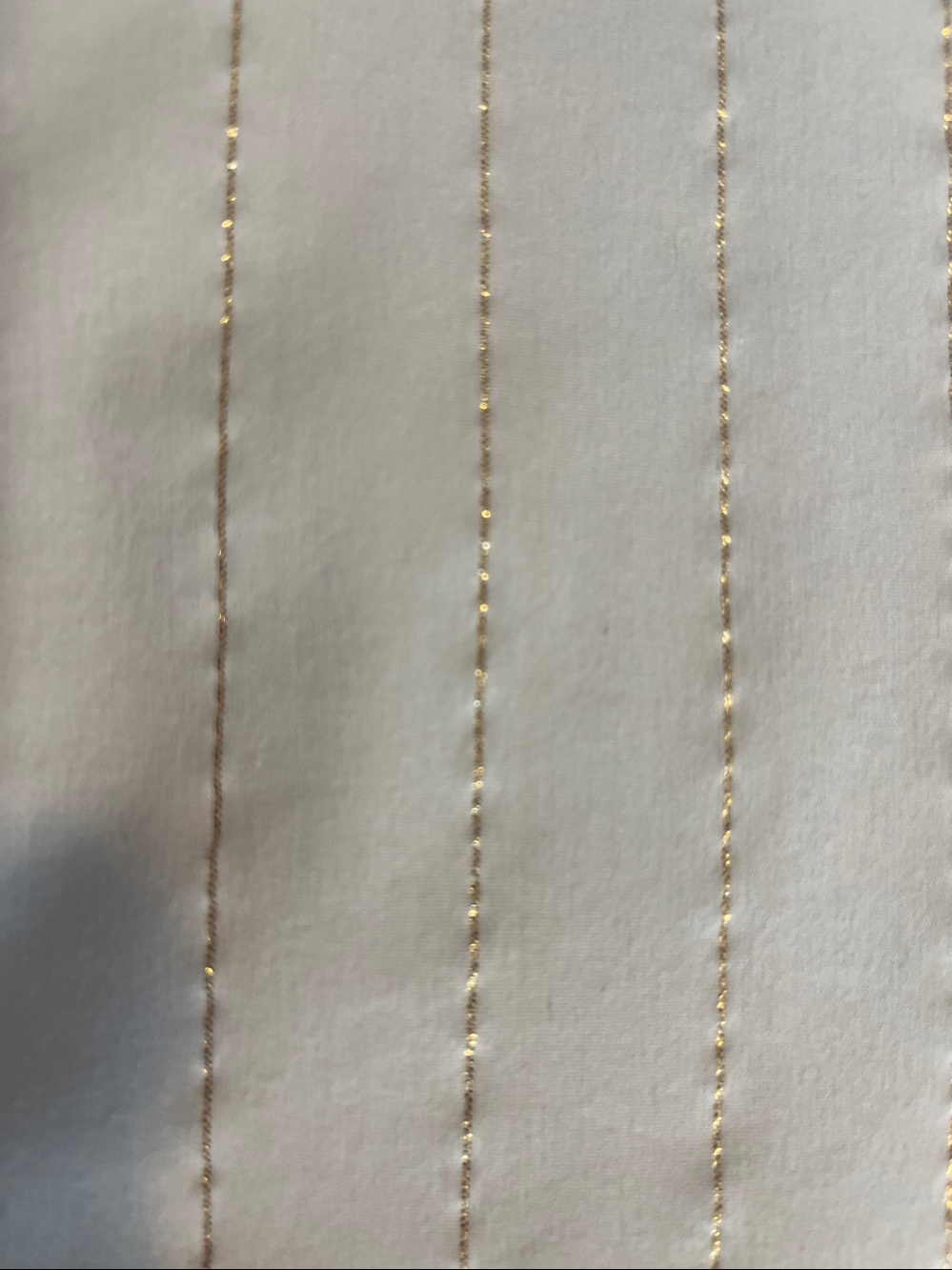 New York & Company White Blouse with Gold Pinstripes - Picture 5 of 5